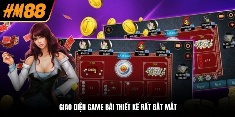 Giao diện game bài thiết kế rất bắt mắt